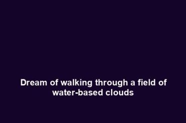 Dream of walking through a field of water-based clouds