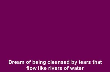 Dream of being cleansed by tears that flow like rivers of water