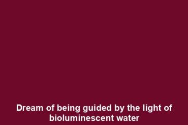 Dream of being guided by the light of bioluminescent water