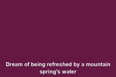 Dream of being refreshed by a mountain spring's water