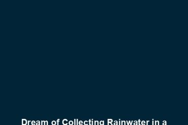 Dream of Collecting Rainwater in a Bucket