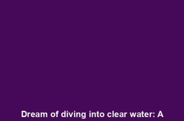 Dream of diving into clear water: A refreshing escape