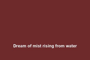 Dream of mist rising from water